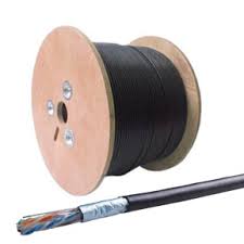 CABLE SOLIDO F-UTP/PE CAT6 NEGRO EXTERIOR ROLLO 305 MTS SATRA